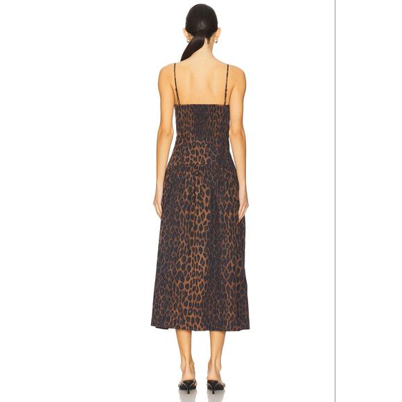 Damson Madder Persephone Dark Leopard Midi Dress     Size: 8 - Picture 3 of 8